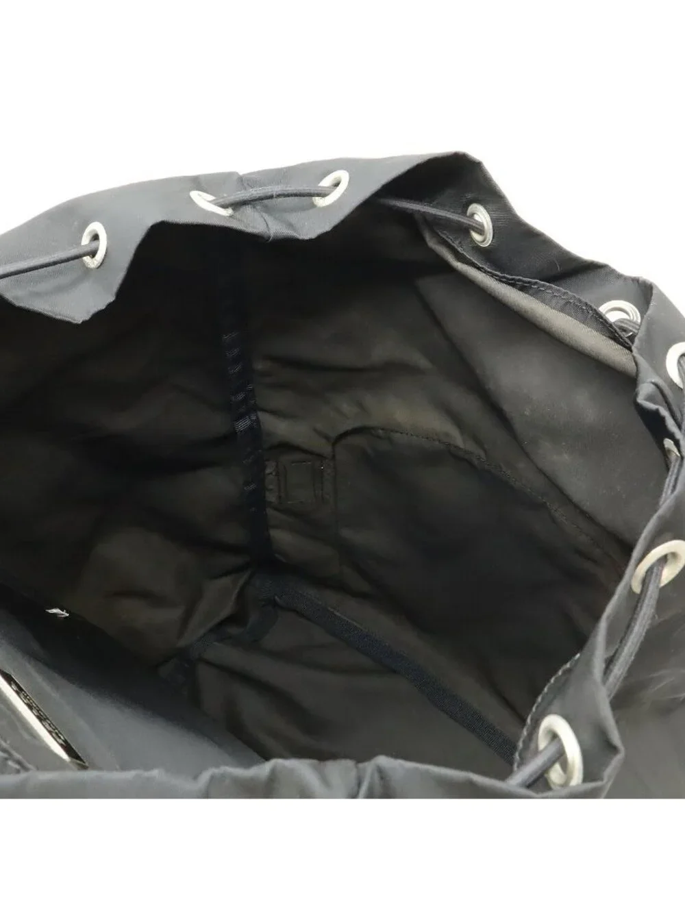 Prada Triangle Logo Backpack Nylon Nero Black Silver